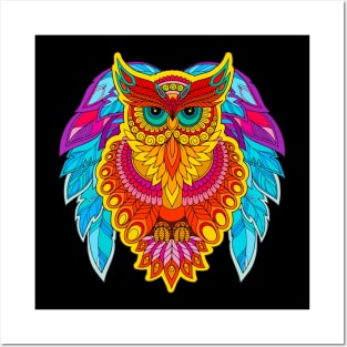 Mandala Owl Posters and Art